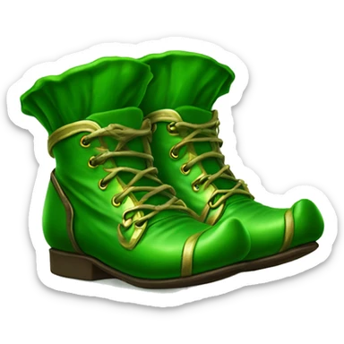 Realistic green pair of leprechaun elf shoes. sticker