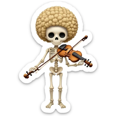 Brook skeleton musician with afro and violin, One Piece sticker