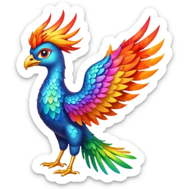 Rainbow phoenix sticker