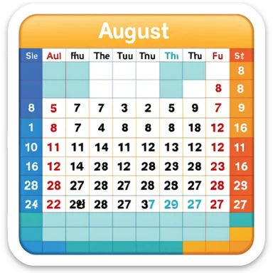August calendar sticker