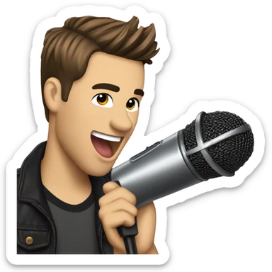 Big time rush with microphone sticker