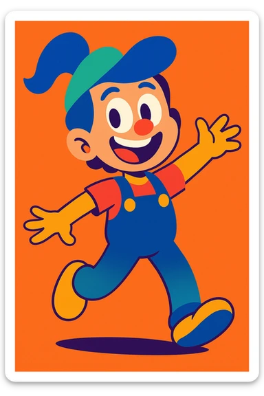 a character similar to the reference image, vibrant toon style, variation 4 sticker