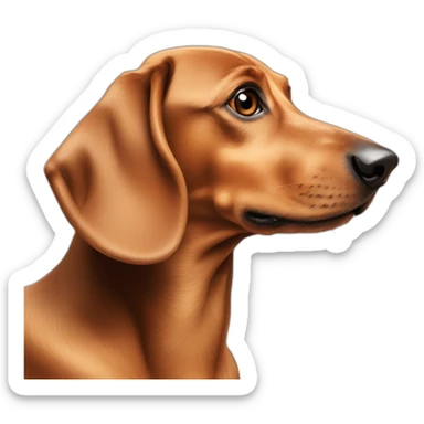 Dog head reality dachshund Looks to the left side 180 Degrees sticker