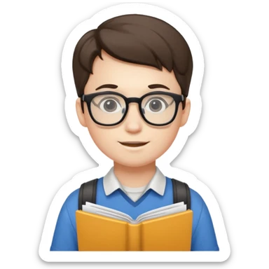 nerd kid museum tourist sticker