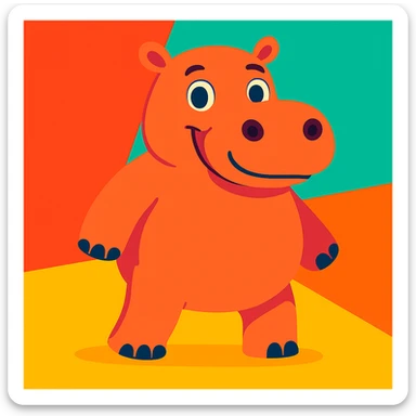 Hippo sticker