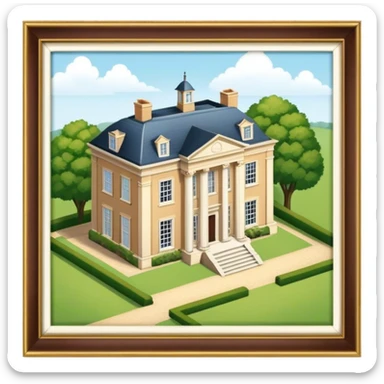 Mr. Darcy's Pemberley estate, isometric exterior  sticker