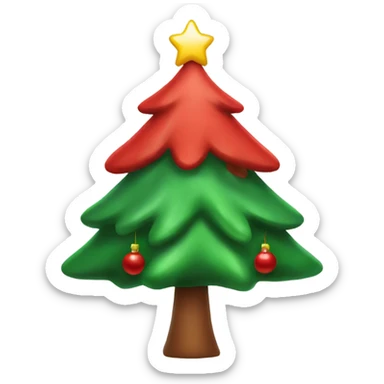 Red Christmas tree  sticker