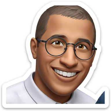 smiling boy in glasses portrait sticker