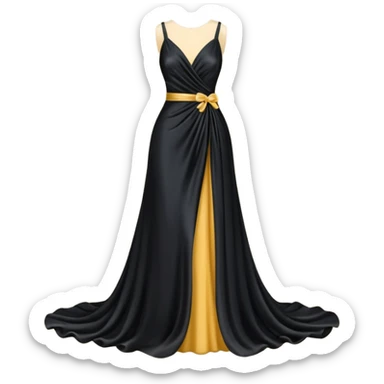 long gown dress made out of black silk  sticker