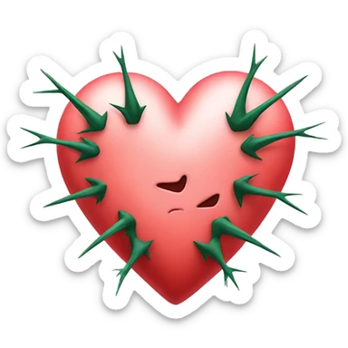 heart with thorns on it sticker