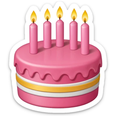 torta de cumpleaños rosada que tenga velitas sticker