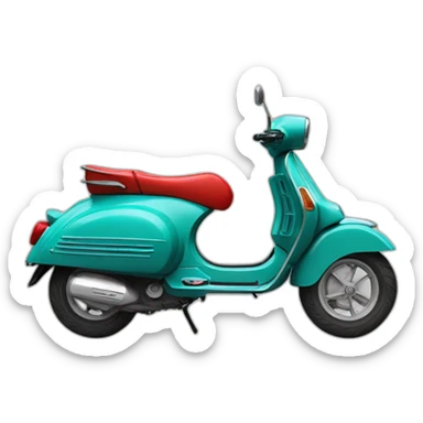 vespa roller red sticker