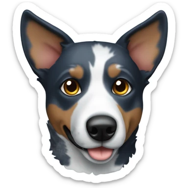 dark blue heeler dog with big ears sticker