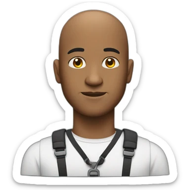 bald man who is a little black sticker