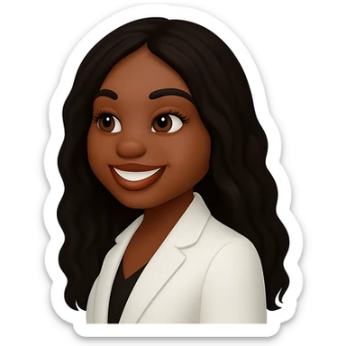 turn the second man in emoji style of the 1st image, match the facial features and match dressing style of the 2nd image, she is wearing white suit side pose sticker