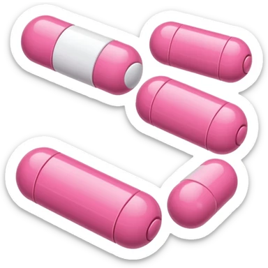 pink and white medication sticker