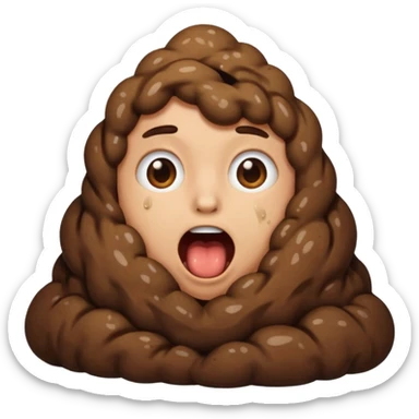 Poo coming out of the mouth sticker