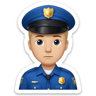 blue uniformed police sticker