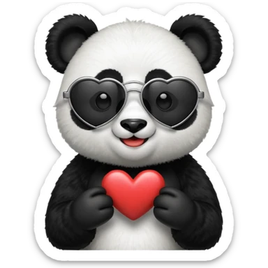 Panda with heart shades glasses sticker