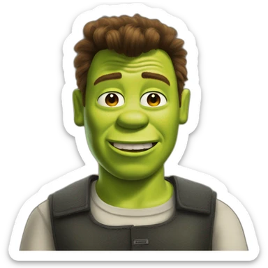 Shrek as rick astley sticker