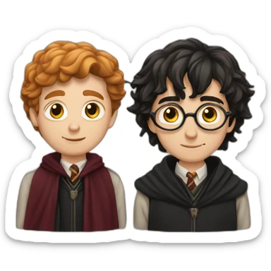 une amoir avec harry potter à côté sticker