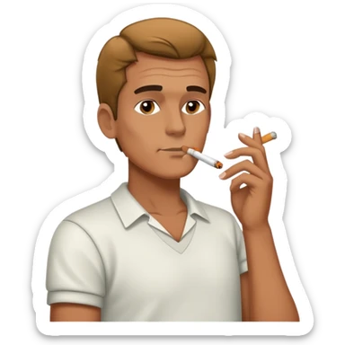 a man smokes a cigarette sticker