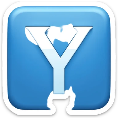 create capital letter  "Y" INSIDE THE BLUE COLOR SQUARE shape sticker
