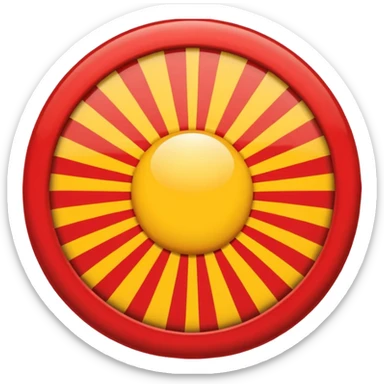 Japanese empire flag red sun with rays minimal sticker