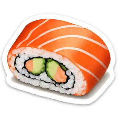salmon maki roll sticker