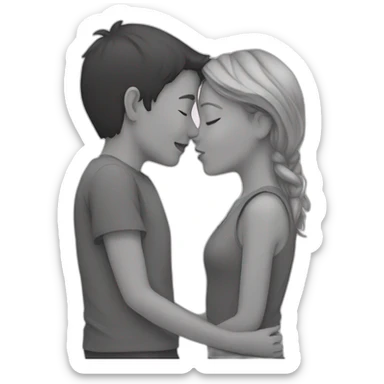 Boy and girl kissing sticker