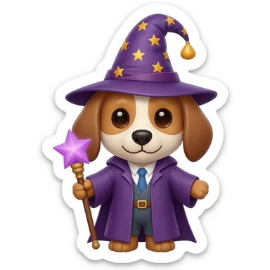 Dog wizard sticker
