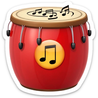 tabla with musical notes, apple style emoji sticker