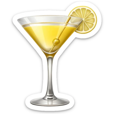 golden elegant cocktail in martini glass sticker