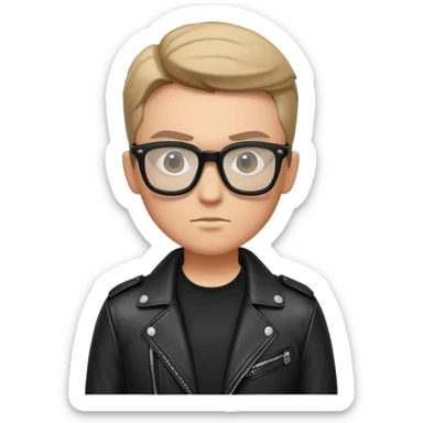 Секретный агент — кожаная куртка, черные брюки, стильные очки, и загадочный взгляд. sticker