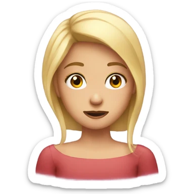 Girl rolling her eyes with hands around her neck sticker