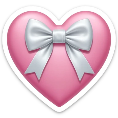 Pink heart with white bow  sticker