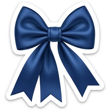 Navy blue bow sticker