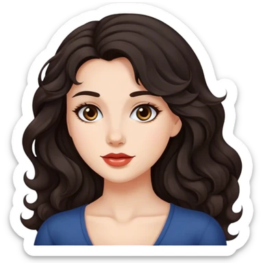 Beautiful woman with dark wavy hair smh sticker