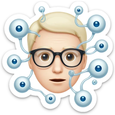 Esperma com rosto nerd sticker