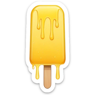 Thin yellow popsicle dripping  sticker