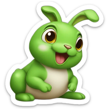 Lapins sur grenouille sticker