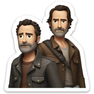rick grimes and negan sticker