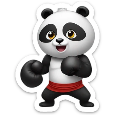 A panda doing boxing sticker