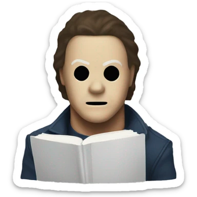 Michael Myers with a Christmas tree sticker