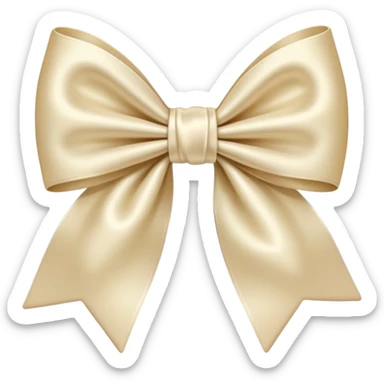 Really light cream bow sticker