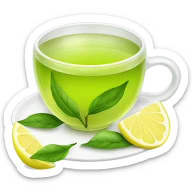 Green tea with lemon  sticker