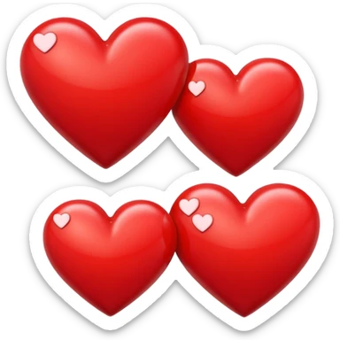 two hearts of different sizes next to each other sticker