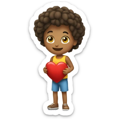 un coeur sur la joue sticker