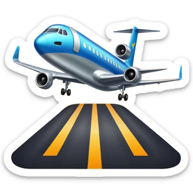 plane landing runway sticker