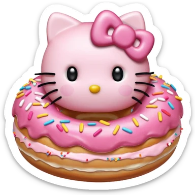 hello kitty themed donut sticker